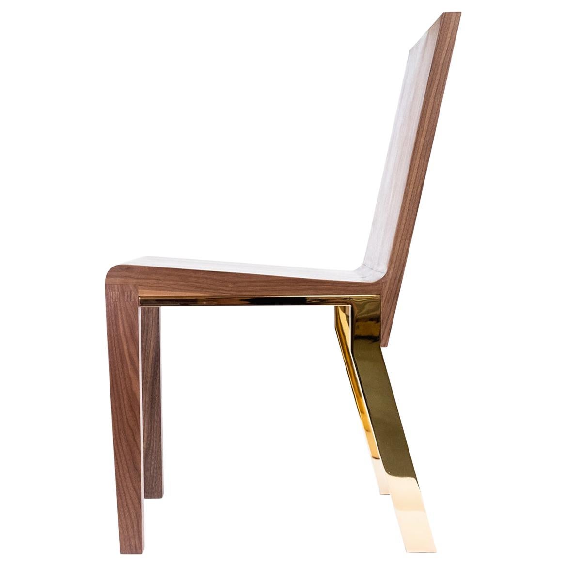 Contemporary 1.5 Chair Walnut or Oak by Stacklab For Sale