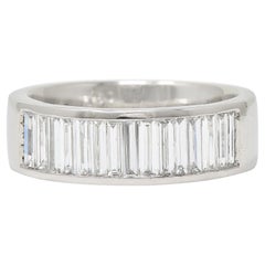 Contemporary 1.50 CTW Baguette Cut Diamond Platinum Channel Band Ring