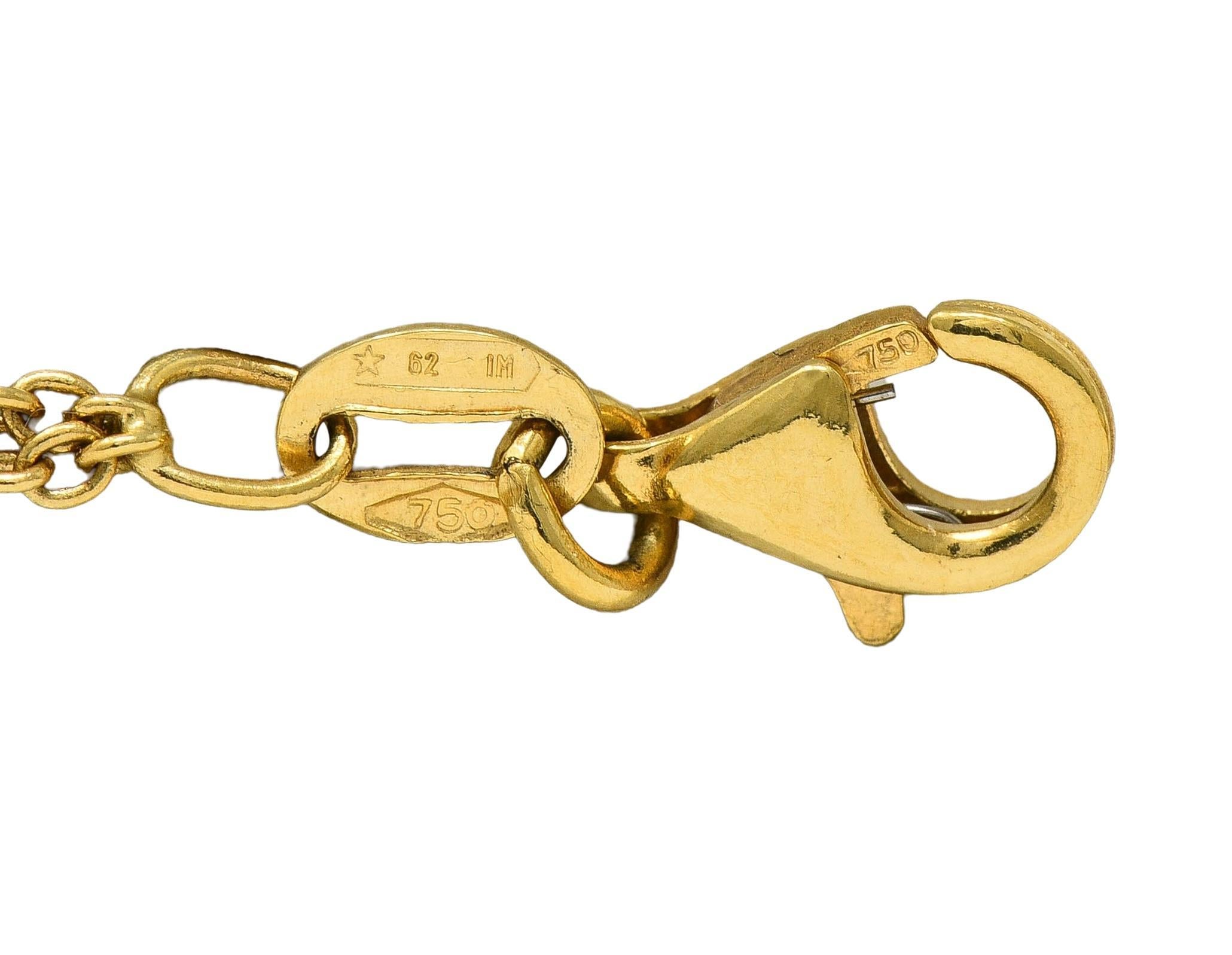 Collana a goccia contemporanea in oro bicolore 18 carati con diamante citrino da 1,50 CTW in vendita 3