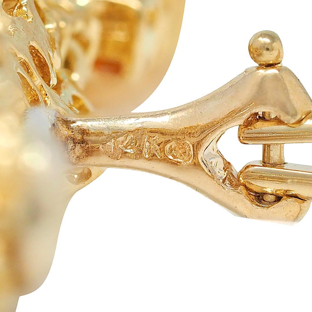 Donna Orecchini pendenti in oro giallo 18 carati con diamante e zaffiro Citrino 15,00 CTW Contemporary in vendita