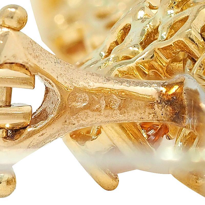 Orecchini pendenti in oro giallo 18 carati con diamante e zaffiro Citrino 15,00 CTW Contemporary in vendita 1