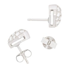 Contemporary 1.50ct Diamond Pavé Heart Shaped Earrings