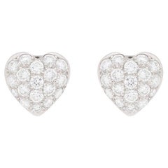 Contemporary 1.50ct Diamond Pavé Heart Shaped Earrings