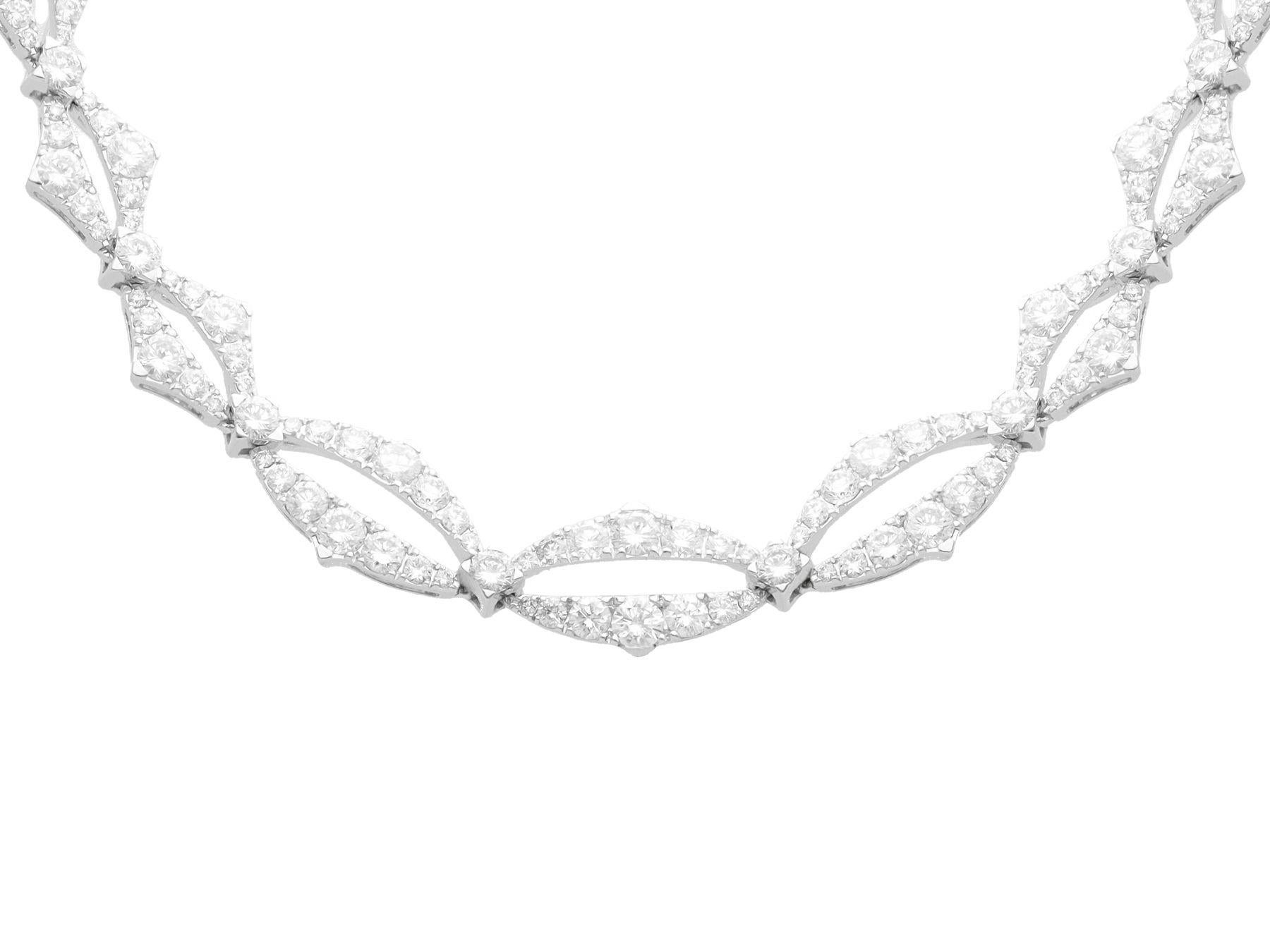 A stunning contemporary 15.12 carat diamond and 18 karat white gold necklace made by Stephen Webster; part of our diverse diamond jewelry and estate jewelry collections 

This stunning, fine and impressive contemporary diamond necklace has been