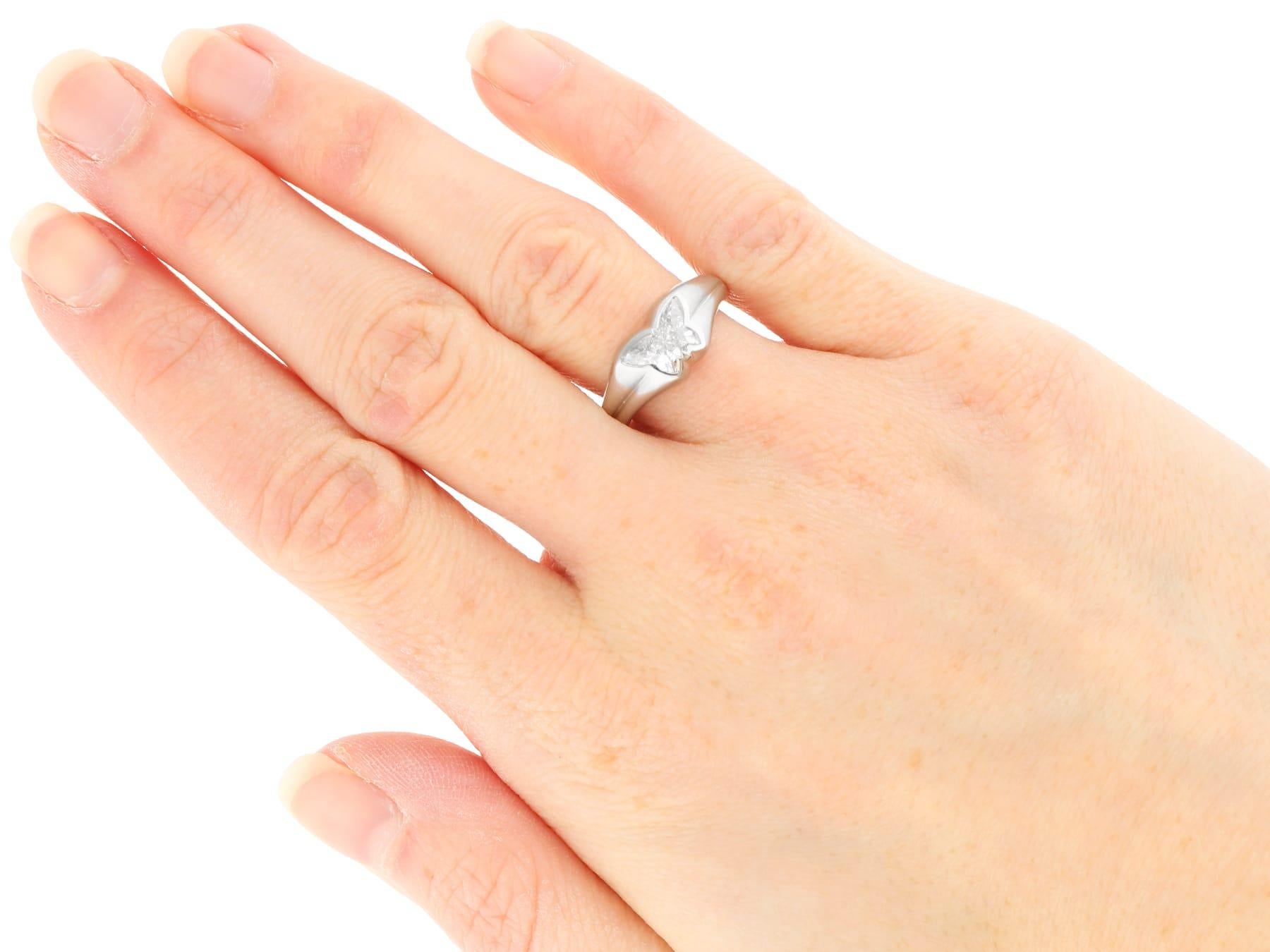 Contemporary 1.52 Carat Diamond and Platinum Butterfly Engagement Ring (2013) For Sale 6
