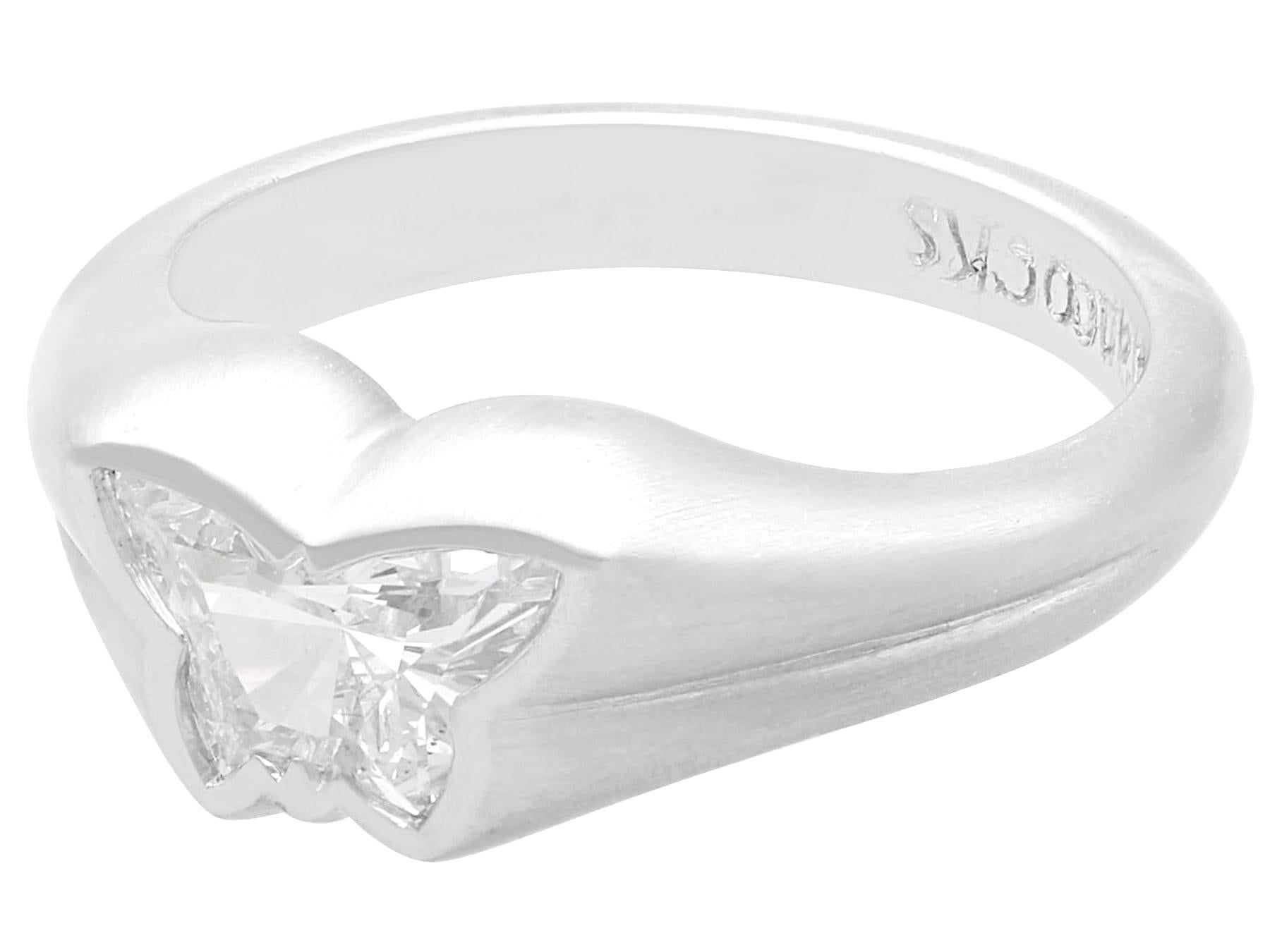 Contemporary 1.52 Carat Diamond and Platinum Butterfly Engagement Ring (2013) For Sale 1