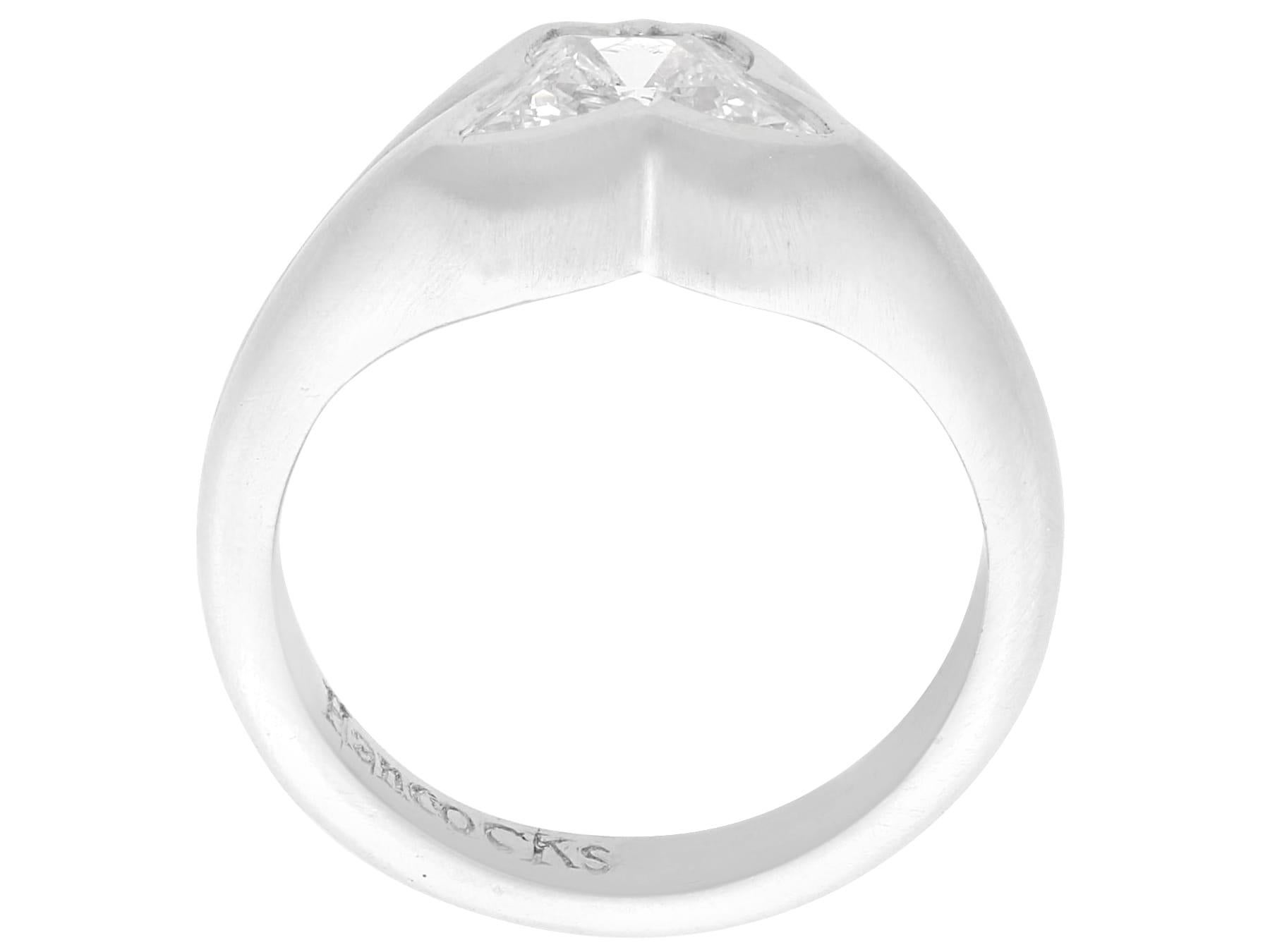 Contemporary 1.52 Carat Diamond and Platinum Butterfly Engagement Ring (2013) For Sale 3