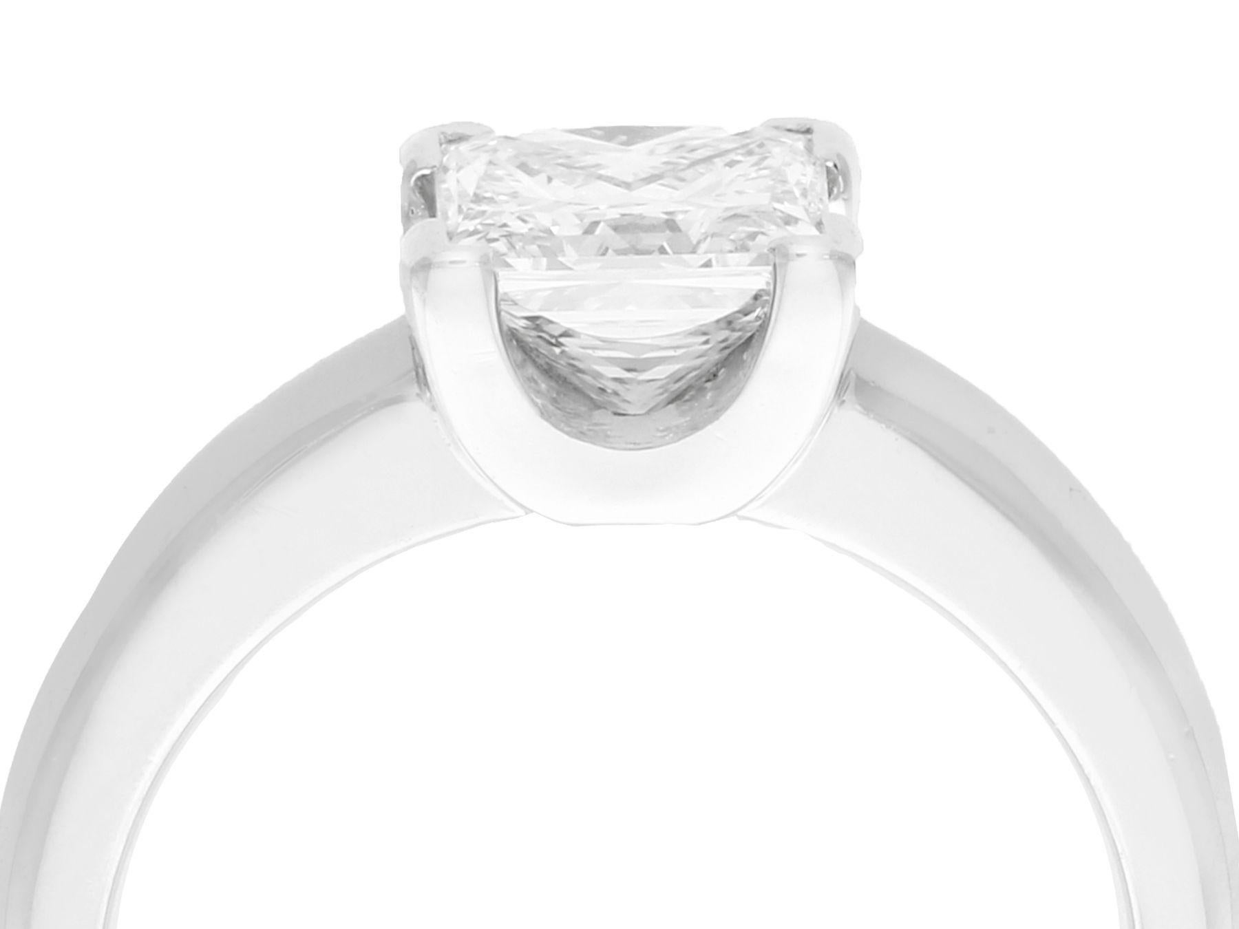 A stunning, fine and impressive 1.52 carat diamond engagement ring in platinum; part of our diverse range of diamond engagement rings.

This stunning, fine and impressive contemporary princess cut engagement ring has been crafted in platinum.

The