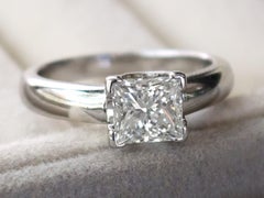 Contemporary 1.52 Carat Diamond and Platinum Solitaire Ring