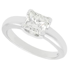 Contemporary 1.52 Carat Diamond and Platinum Solitaire Ring