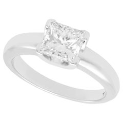 Contemporary 1.52 Carat Diamond and Platinum Solitaire Ring