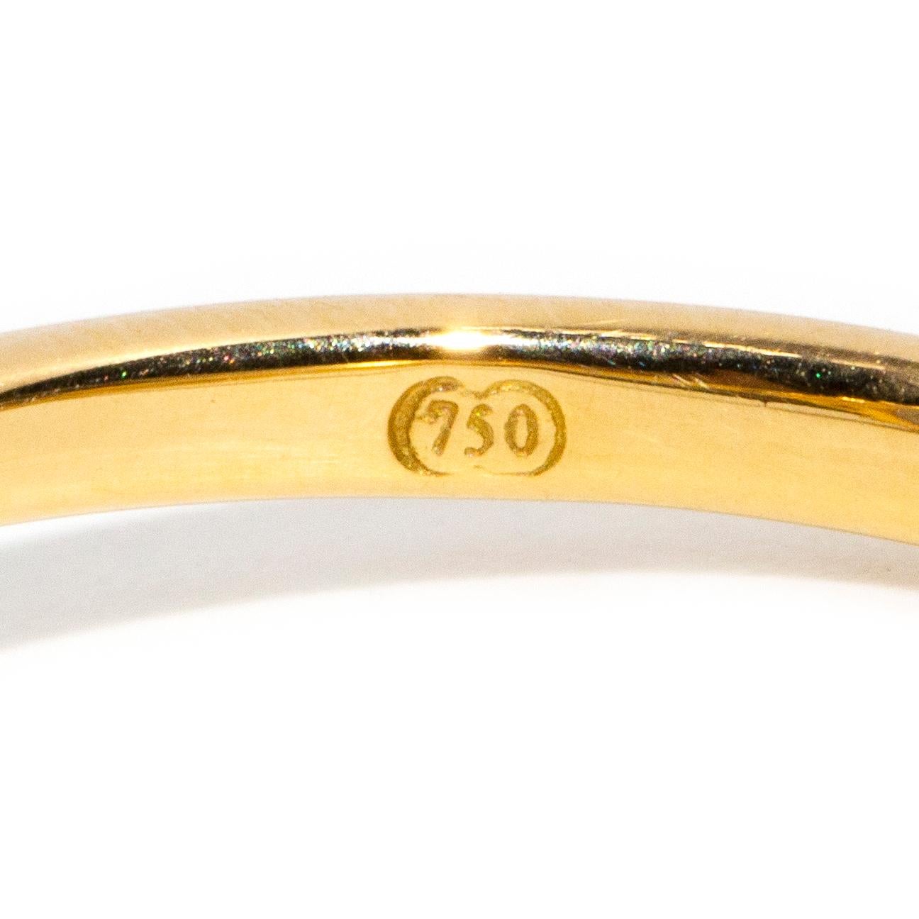 Contemporary 1.53 Carat Ceylon Sapphire & Marquise Diamond Ring 18 Carat Gold 6
