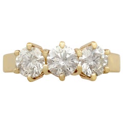 Contemporary 1.53 Carat Diamond Gold Trilogy Ring