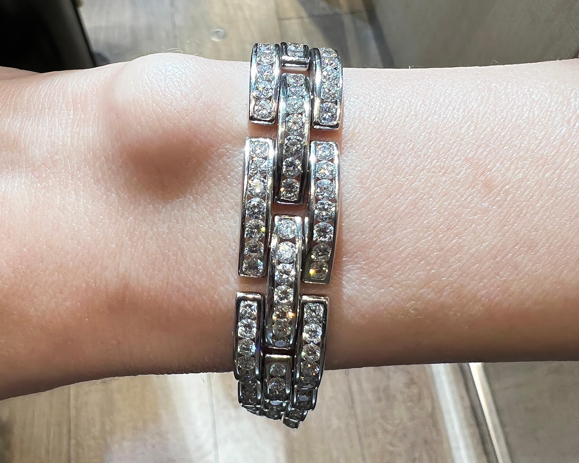 Contemporary 15.79 Carat Diamond Pave Bracelet Excellent état - En vente à New York, NY