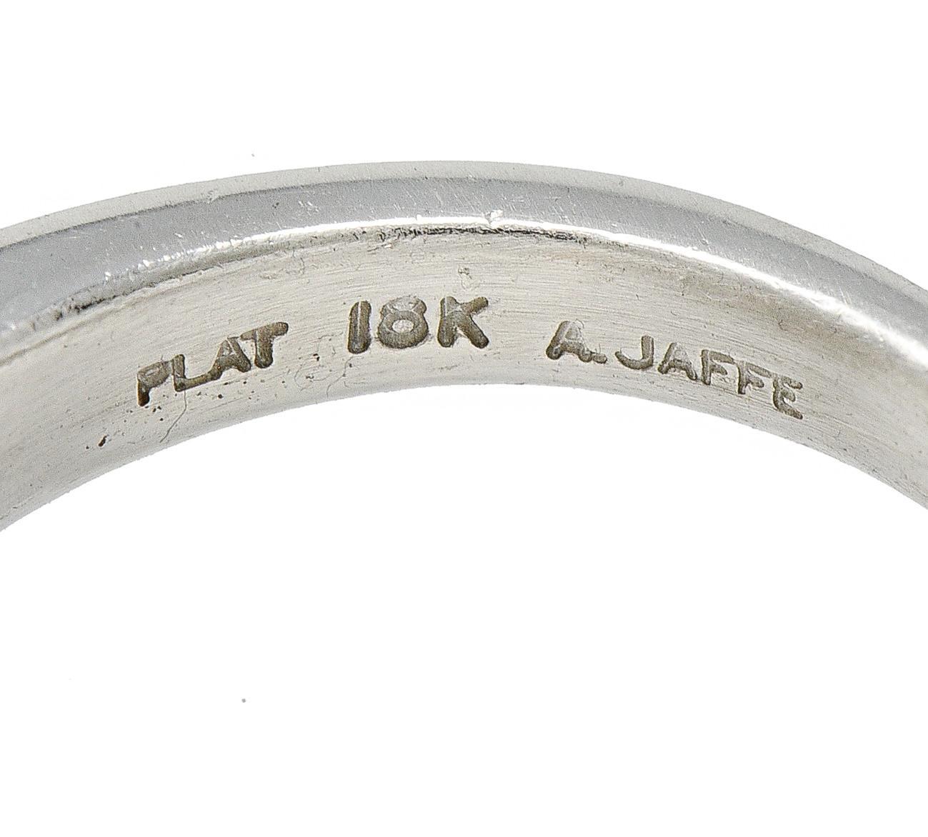 Donna Anello di fidanzamento contemporaneo con diamante 1,58 CTW in platino e oro giallo 18 carati in vendita