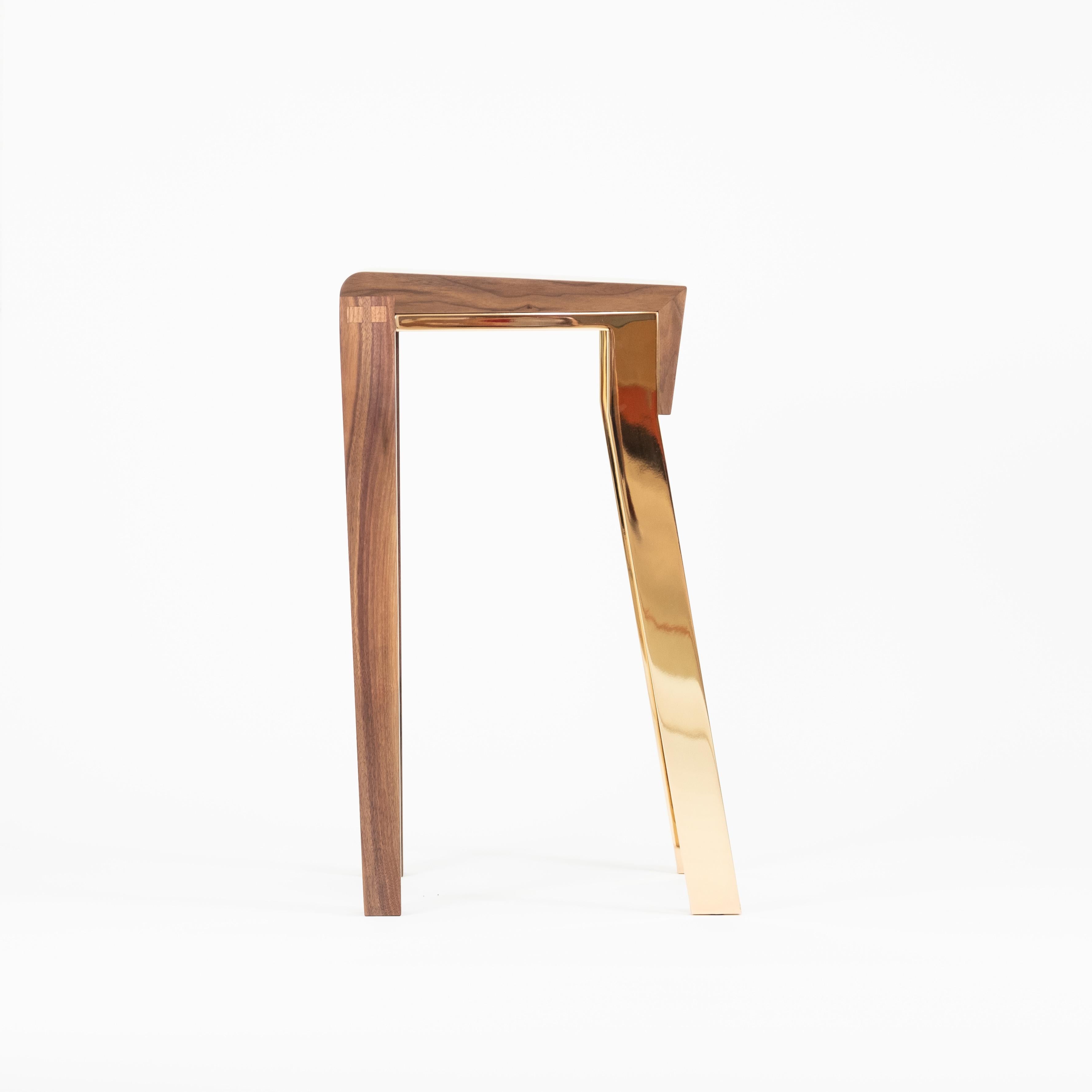 The 1.6 counter-height stool is a backless variant of the 1.5 dining and occasional chair. Many of the 1.5’s attributes apply: The stool is notable for its nuanced simplicity of form, carefully detailed Classic wood joinery and precision steel