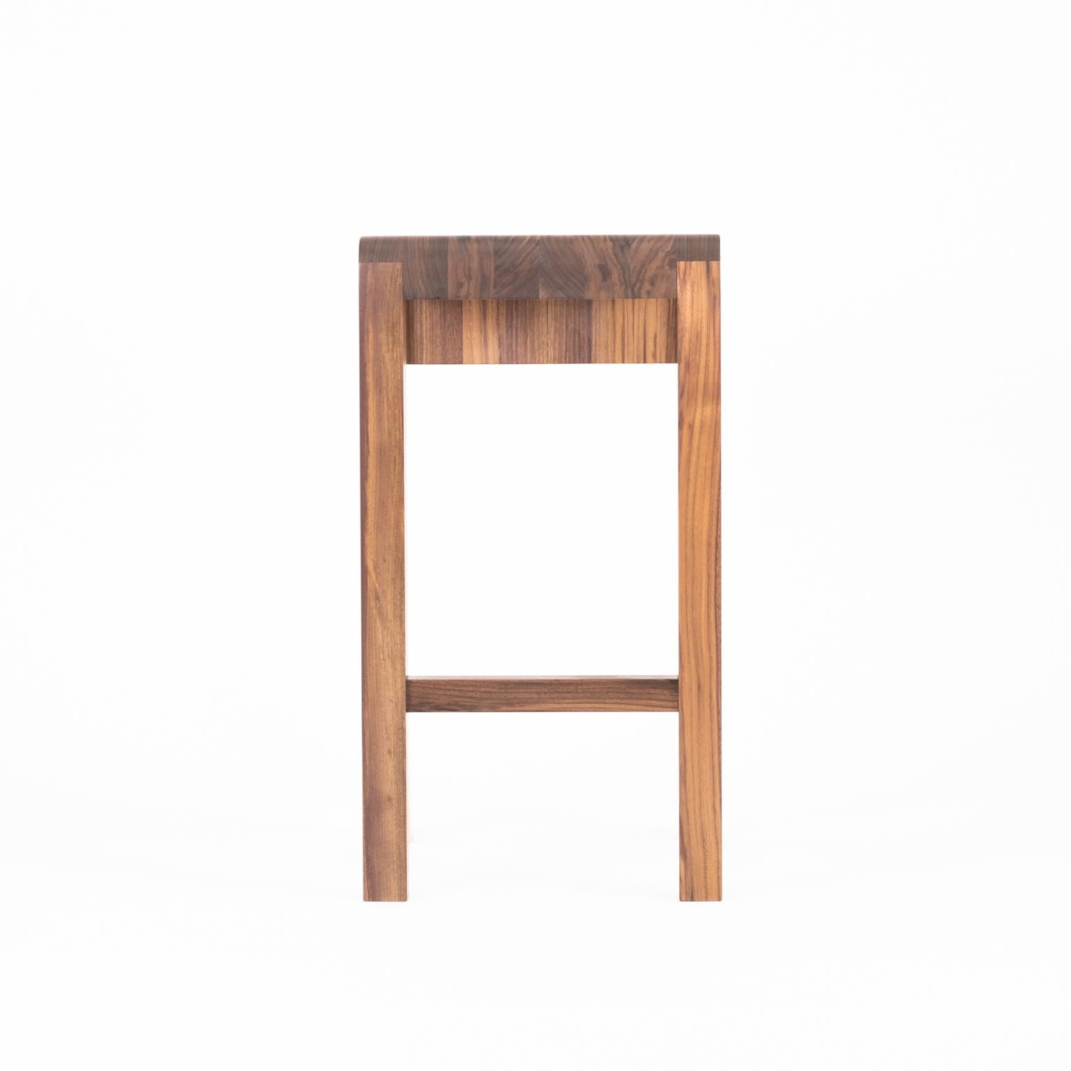 Modern Contemporary 1.6 Stool Walnut or Oak Bar-Height by Stacklab For Sale