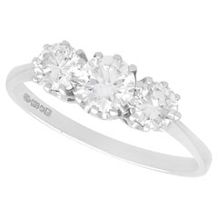 Contemporary 1.62 Carat Diamond and Palladium Trilogy Ring Circa 2010