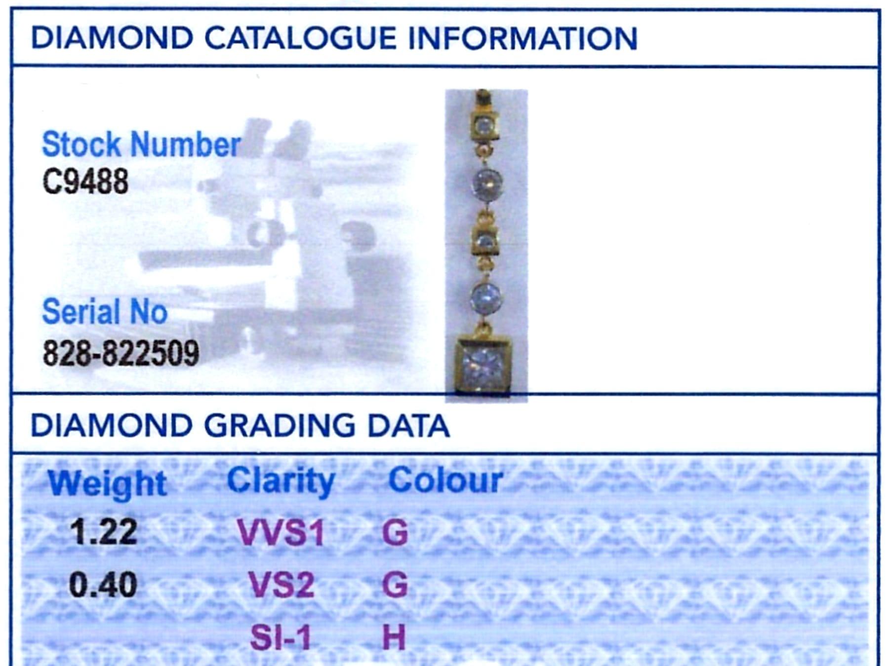 Pendentif contemporain en or jaune 18k et diamant de 1,62 ct Circa 2000 en vente 4