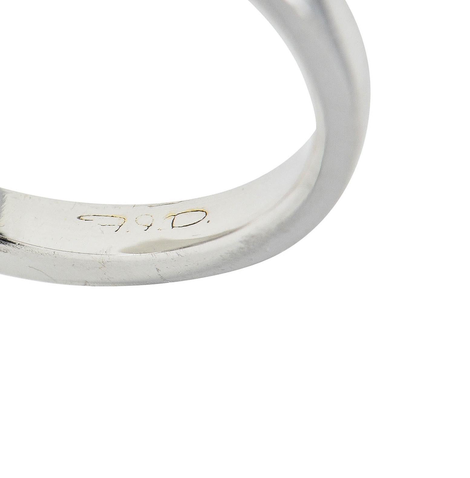 Contemporary 1.63 CTW Sapphire Diamond 18 Karat White Gold Halo Ring 4
