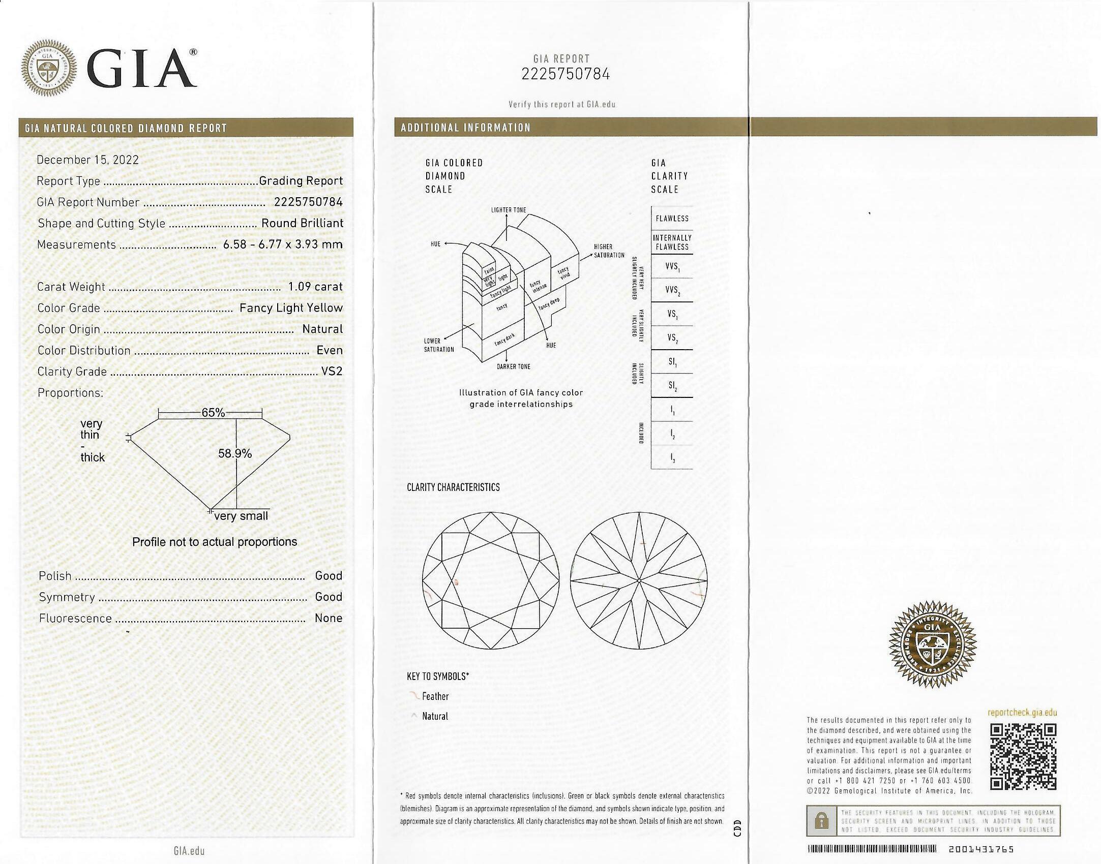 Contemporary 1.65 CTW Fancy Yellow Diamond 18K Gold Halo Engagement Ring GIA For Sale 6