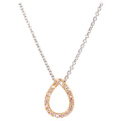 Collana a goccia contemporanea in oro 18 carati con diamante rosa Argyle