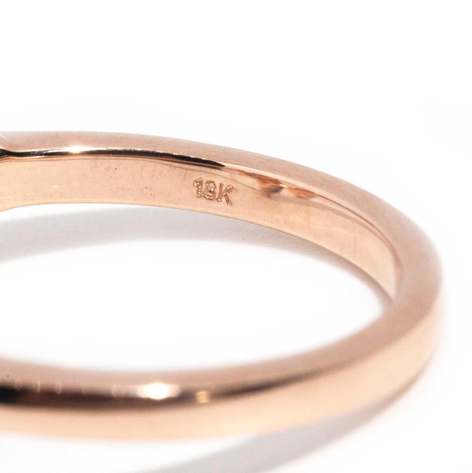 Zeitgenössischer Cluster-Ring aus 18 Karat Roségold mit Pfirsich und blauem Saphir und Diamant 4