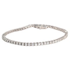 Bracelet tennis contemporain en or blanc 18 carats avec diamants ronds et brillants