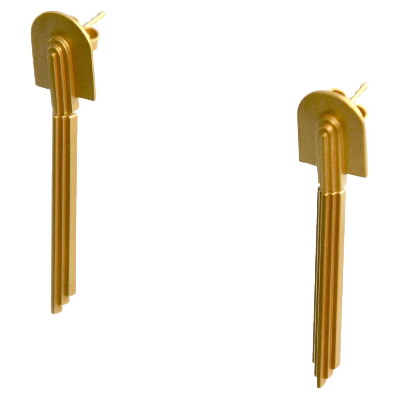 Contemporary 18 Karat Gold Earrings For Sale