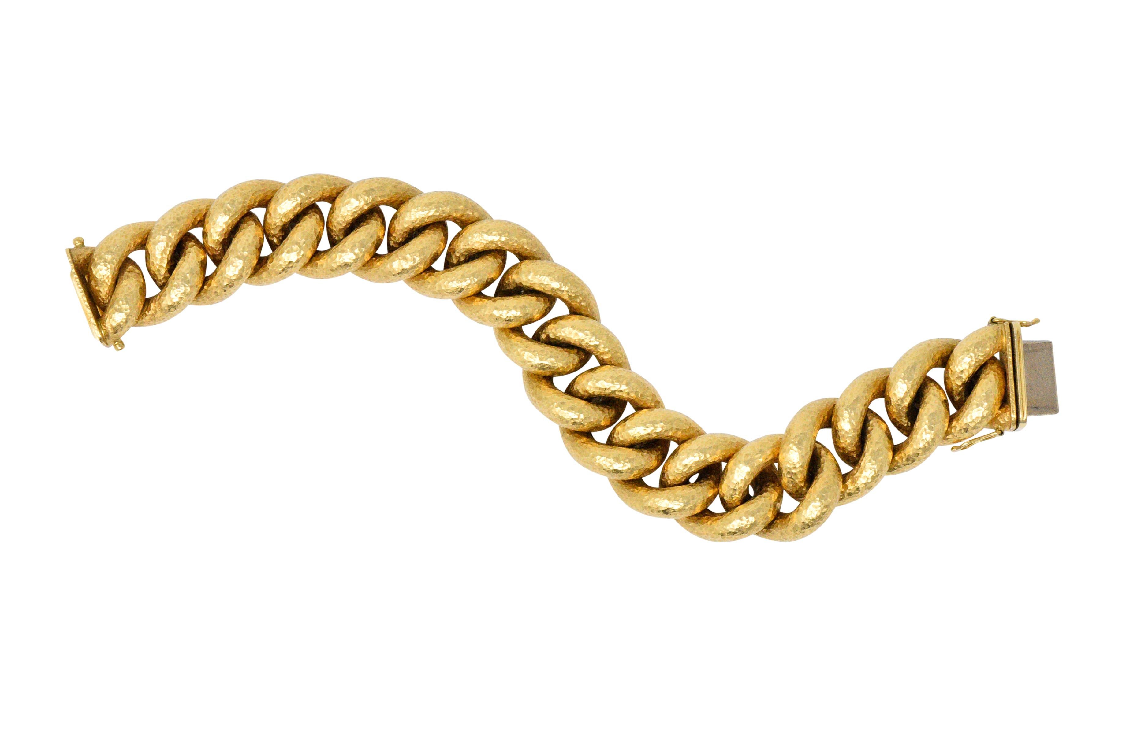 Women's or Men's Contemporary 18 Karat Gold Link Bracelet