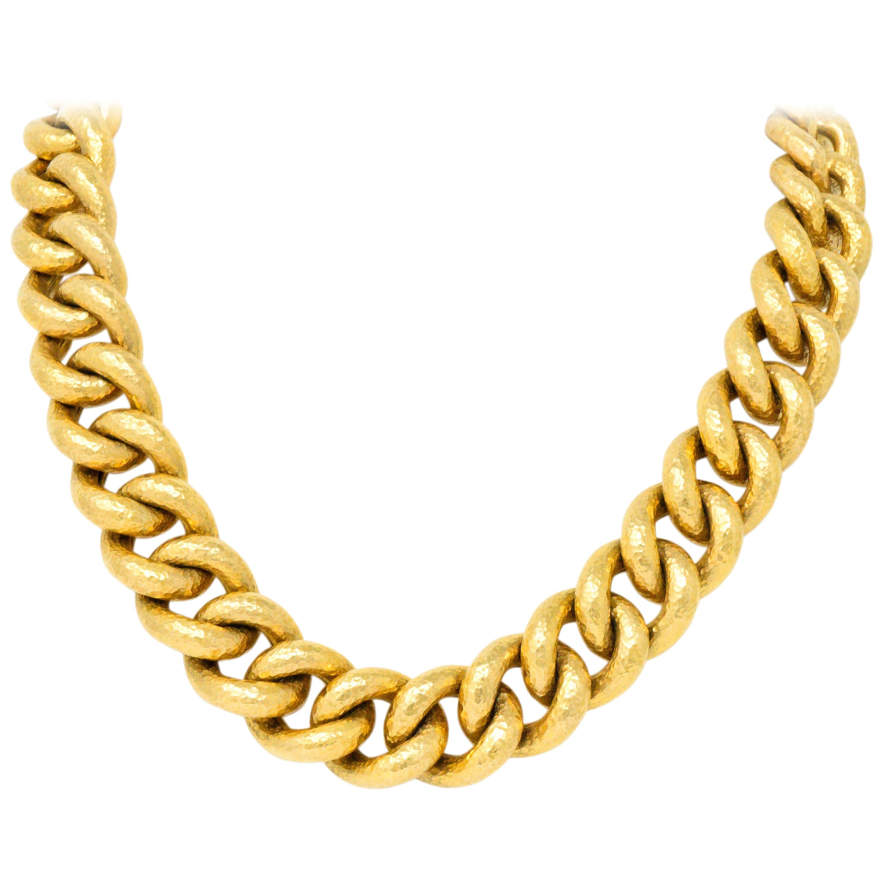 Contemporary 18 Karat Gold Link Necklace