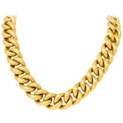 Contemporary 18 Karat Gold Link Necklace