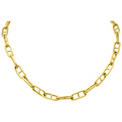 Contemporary 18 Karat Gold Oval Link Chain Necklace