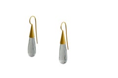 Contemporary 18 karat Gold Prasiolith Earrings