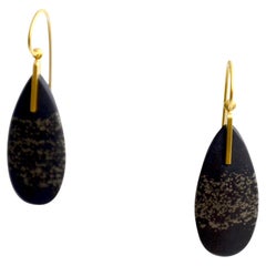 Contemporary 18 Karat Gold Pyrite Earrings