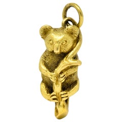 Contemporary 18 Karat Green Gold Realistic Koala Charm