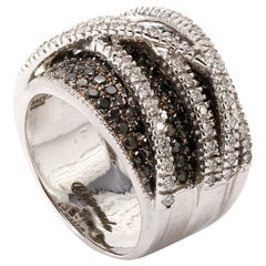Contemporary 18 Karat White Gold Fancy Black Diamond Dress Ring