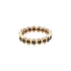 Zeitgenössischer Unisex-Ring aus 18 Karat Gelbgold mit 1 Karat schwarzen Diamanten in Würfelform