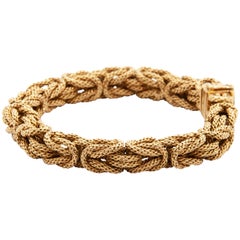 Used 18 Karat Gold Byzantine Rope Chain Bracelet