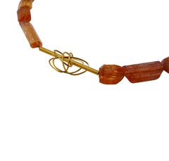 Contemporary 18 Karat Yellow Gold Imperial Topaz Necklace