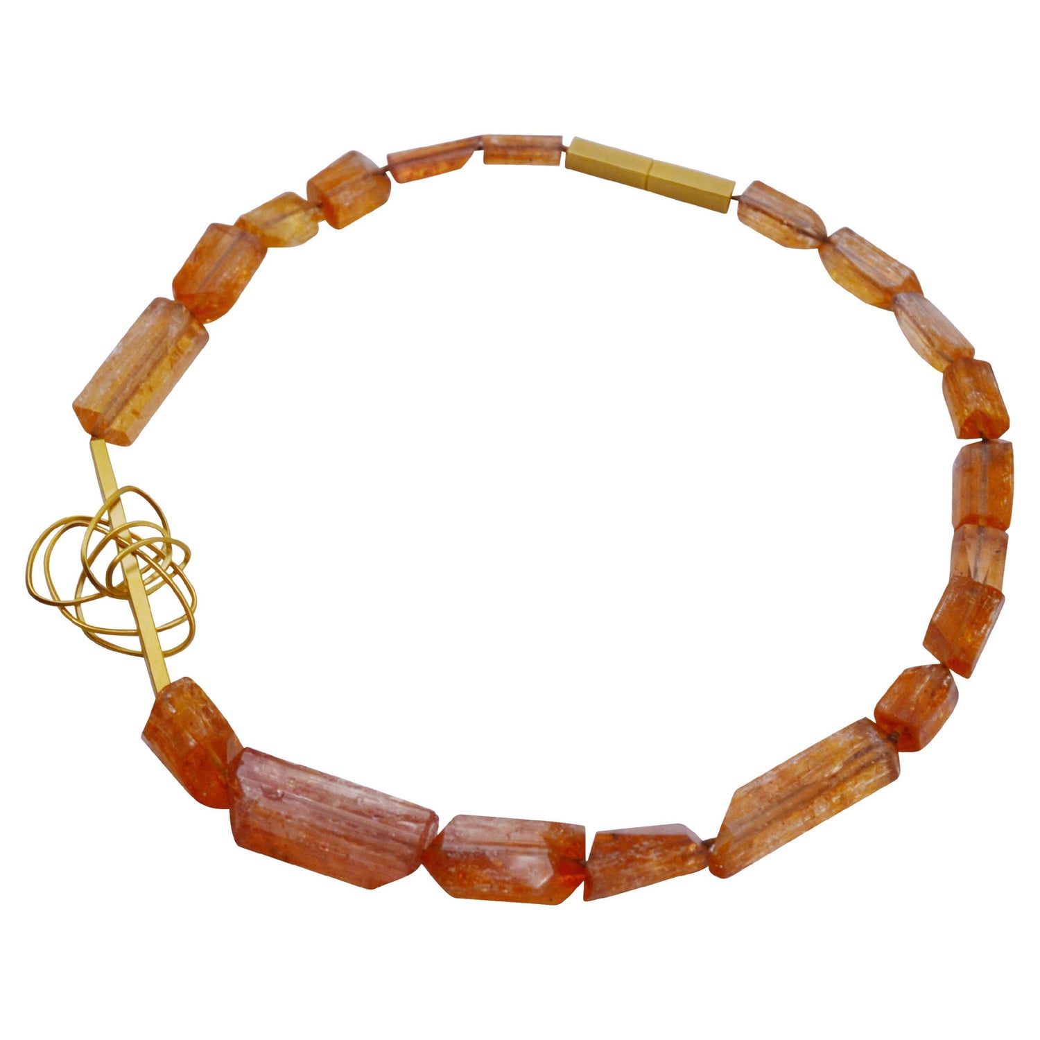 Contemporary 18 Karat Yellow Gold Imperial Topaz Necklace For Sale at  1stDibs