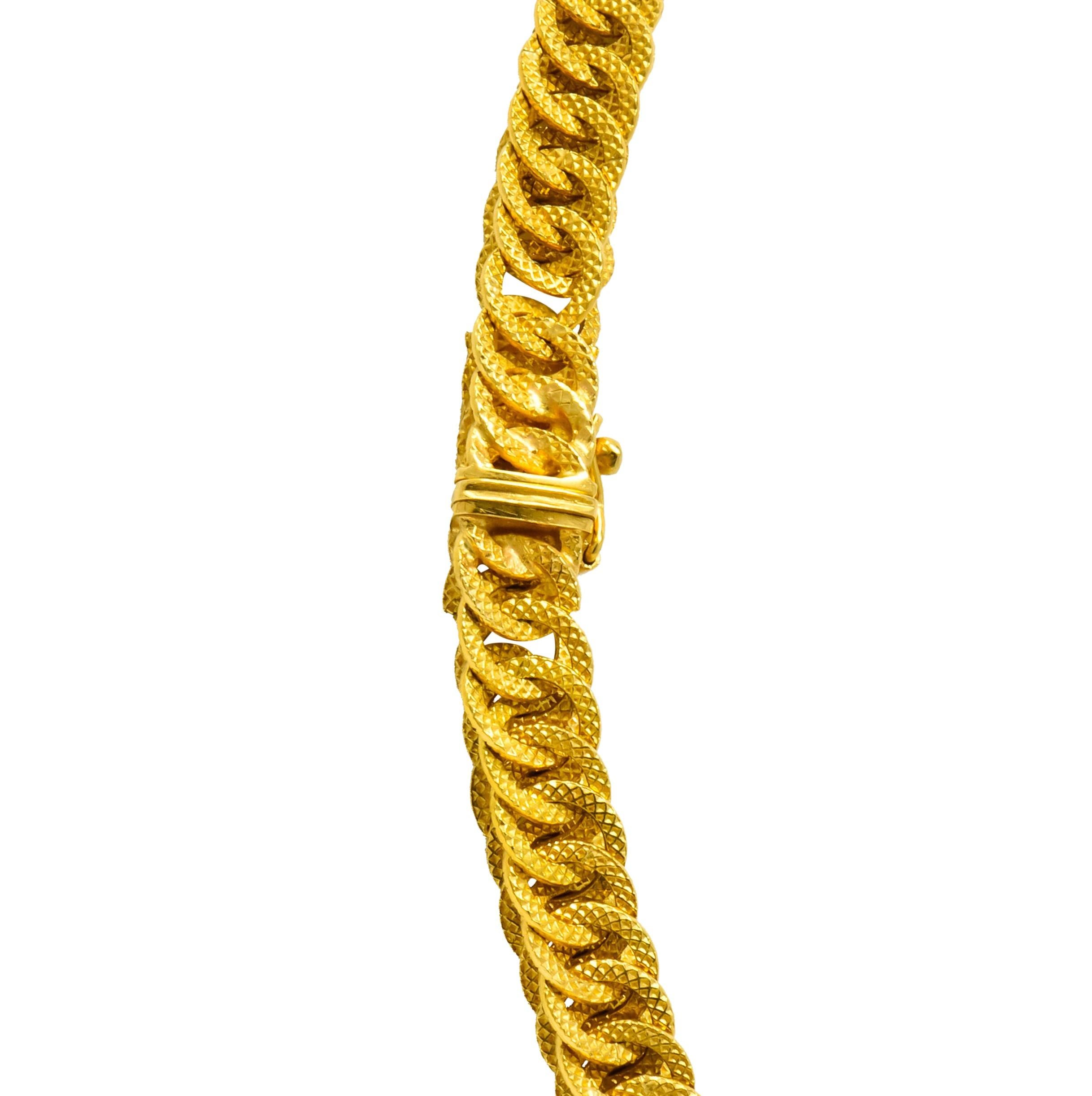 Contemporary 18 Karat Yellow Gold Long Woven Chain Necklace 1