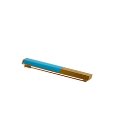 Contemporary 18 Karat Yellow Gold Turquoise Brooch
