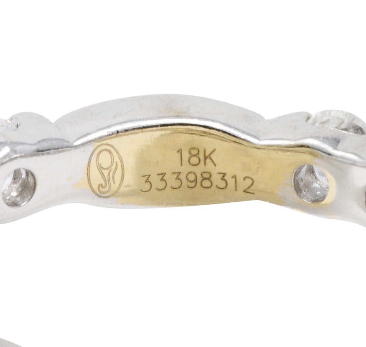 Contemporary 1.80 Carats Diamond 18 Karat White Gold Band Ring 2