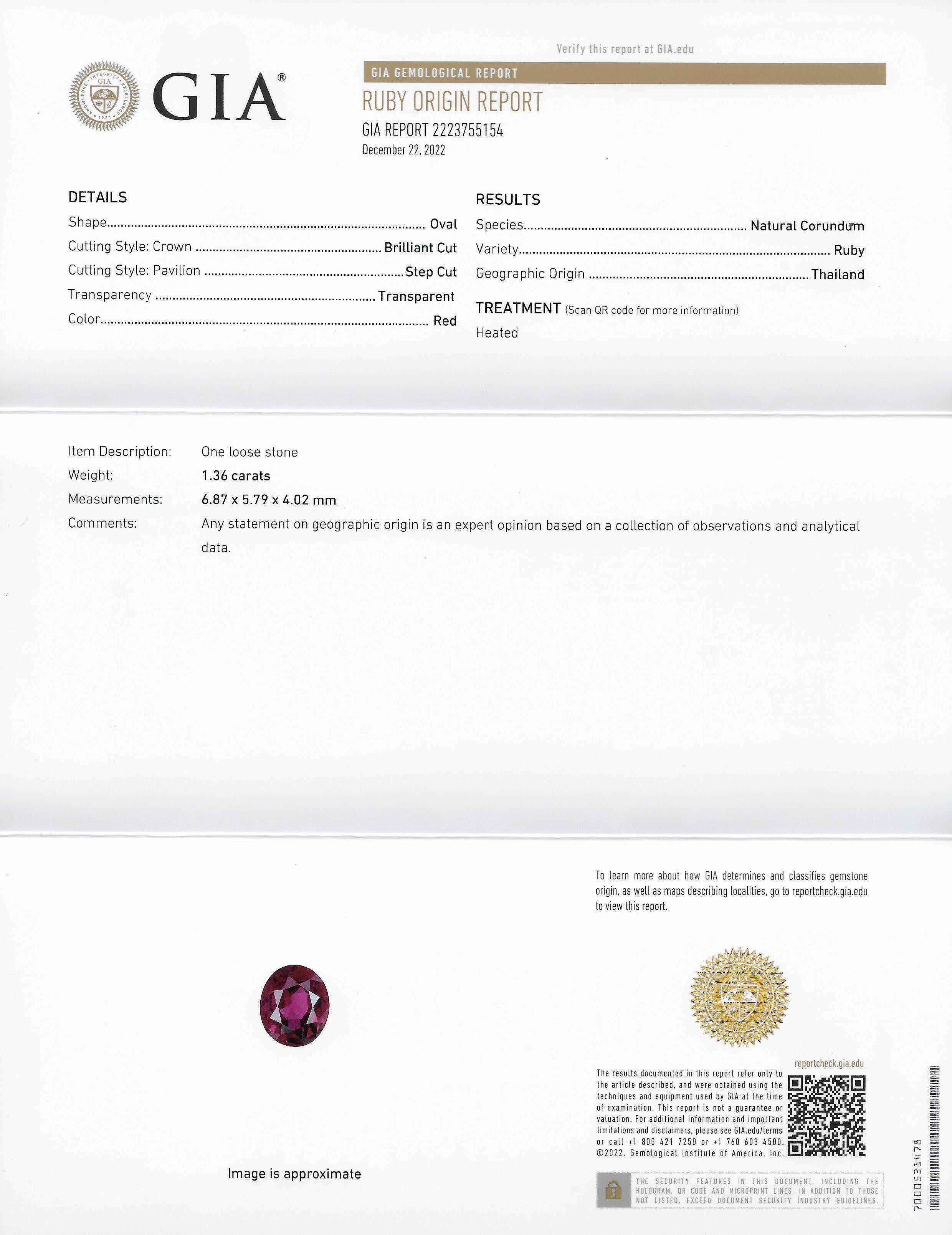 Zeitgenössischer 1,80 Karat Rubin Diamant-Halo-Ring aus 18 Karat Weißgold GIA im Angebot 9