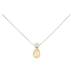 Contemporary 1.85 Carats Fancy Yellow Diamond & Diamond 18 Karat Gold Necklace