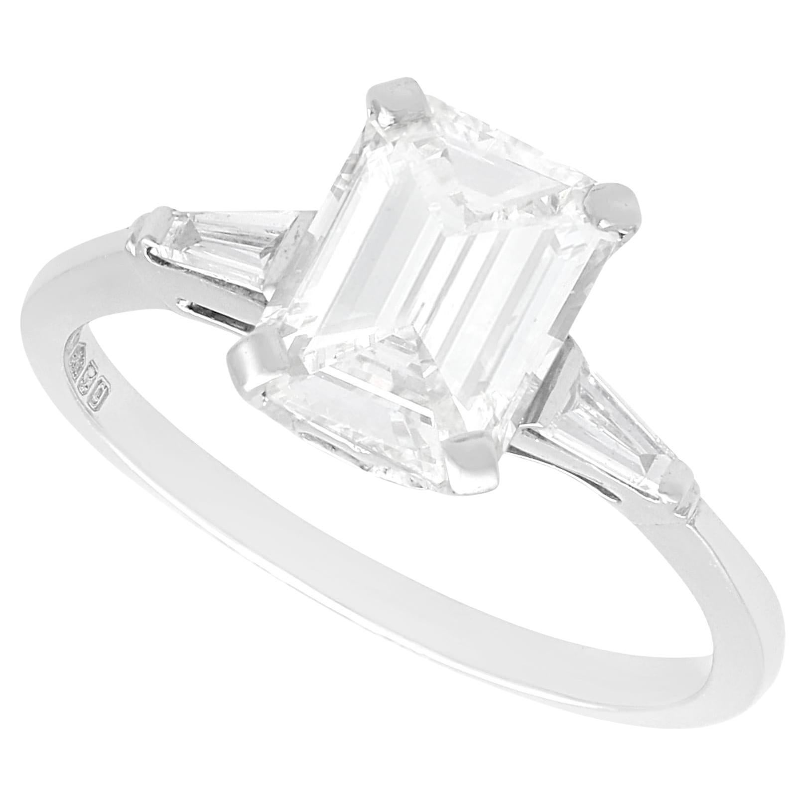 Contemporary 1.85Ct Diamond and Platinum Solitaire Ring (2006)