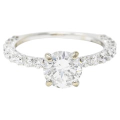 Contemporary 1.86 Carats Round Diamond 18 Karat White Gold Engagement Ring GIA