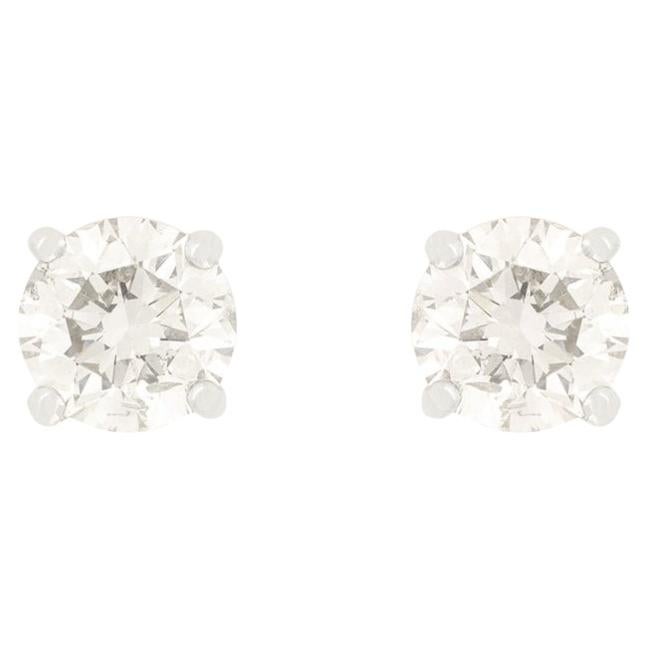 Contemporary 1.88ct Diamond Stud Earrings For Sale