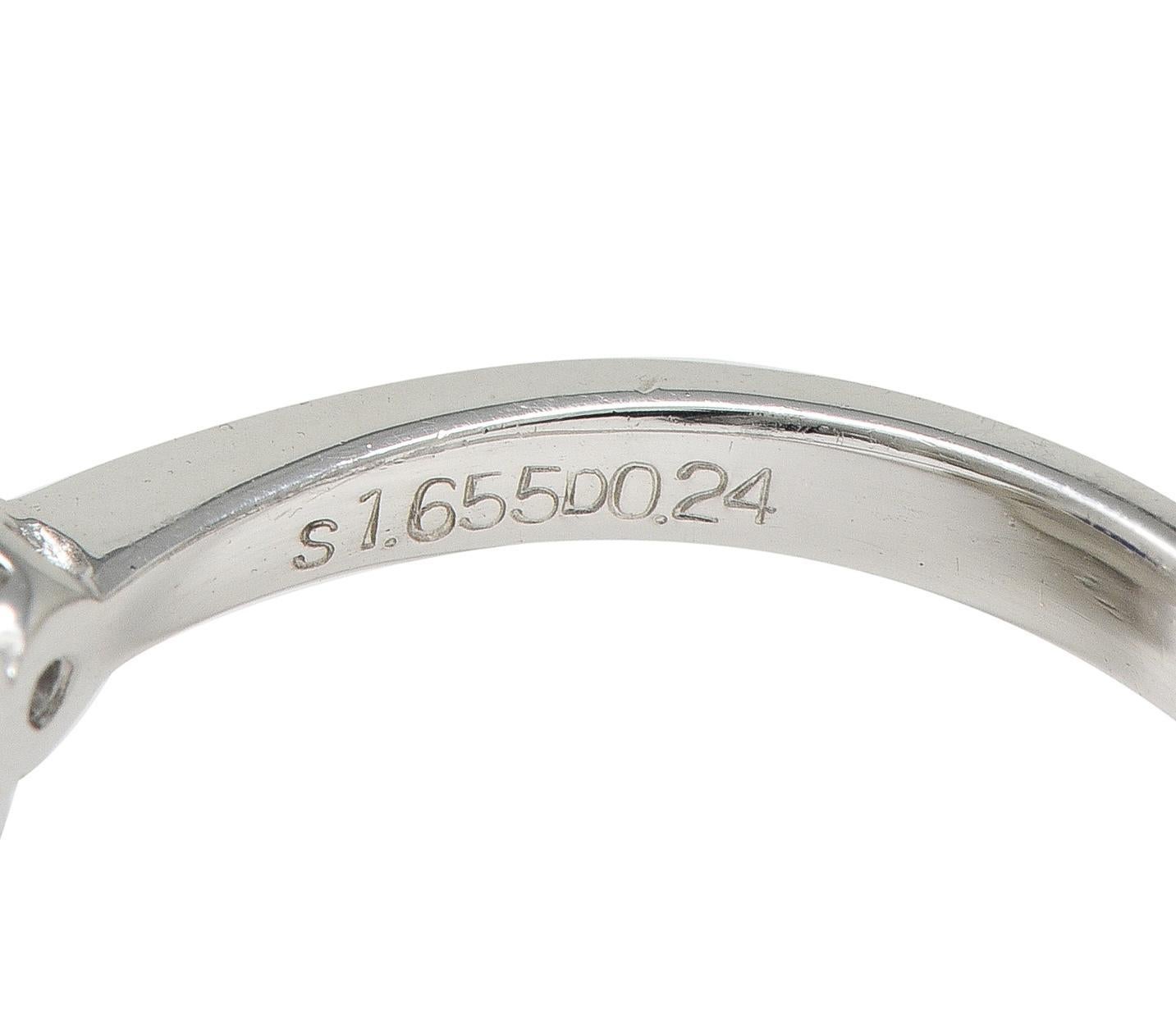 da uomo o donna Contemporary 1.89 CTW Sapphire Diamond Platinum Three Stone Ring in vendita